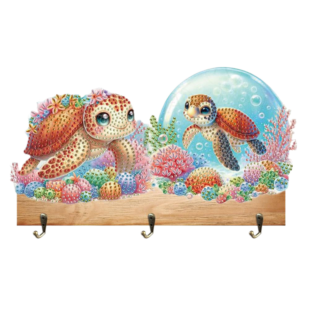 Sea Turtle DIY Diamond Painting Hanging Hook No Hole Punching Wall Decoration