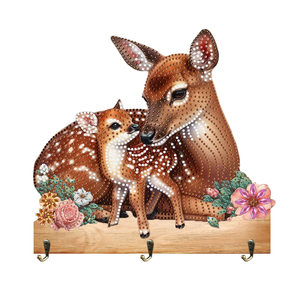 Deer DIY Diamond Painting Hanging Hook Wall Hooks No Hole Punching Wall Decor