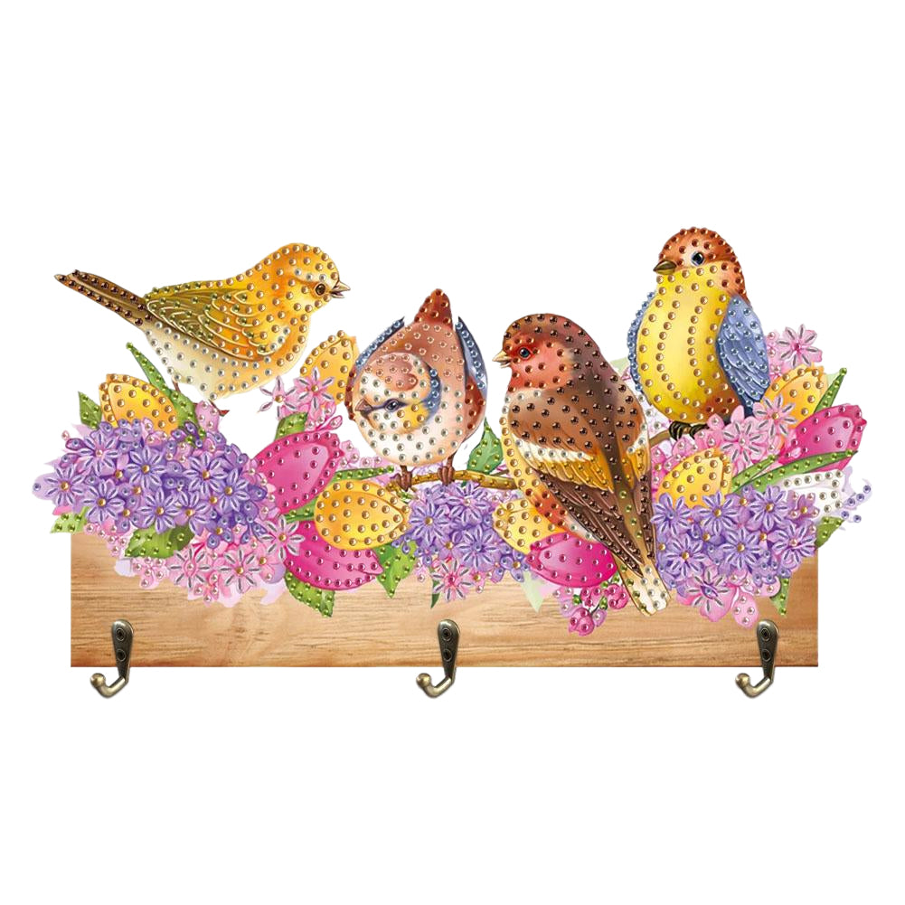 Bird DIY Diamond Painting Hanging Hook Wall Hooks No Hole Punching Wall Decor