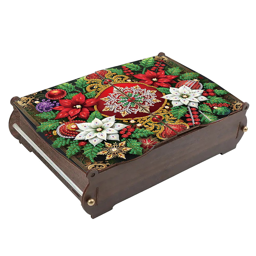 5D DIY Diamond Art Crystal Storage Wooden Case Kit for Home Decor (Christmas)