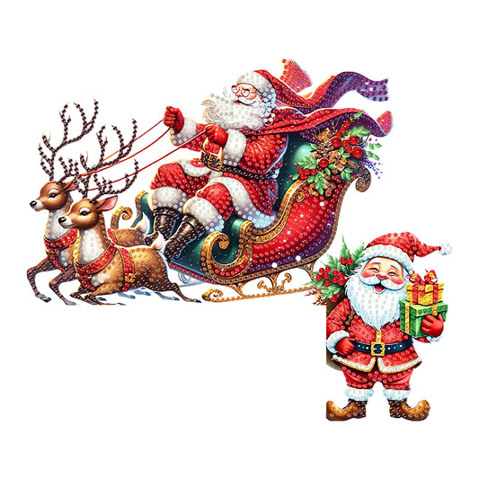 DIY Xmas Diamond Painting Wooden Door Pendants Decoration for Feiend Gifts (Elk) Christmas