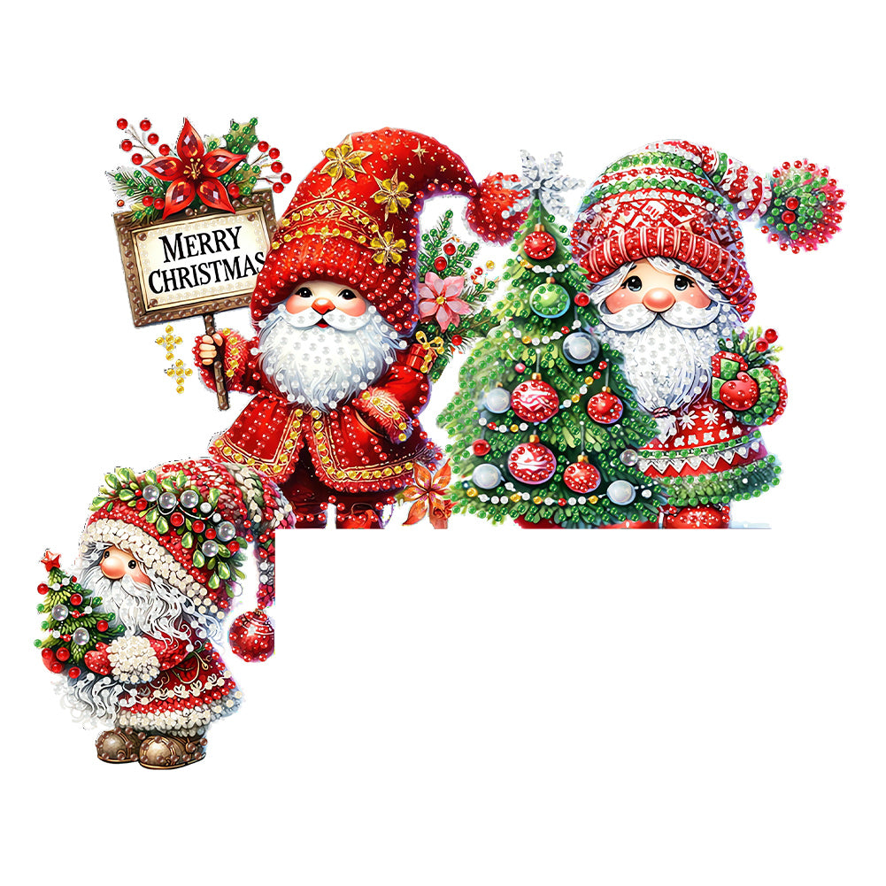 DIY Xmas Diamond Painting Wooden Home Door Decoration for Feiend Gifts (Gnome) Christmas