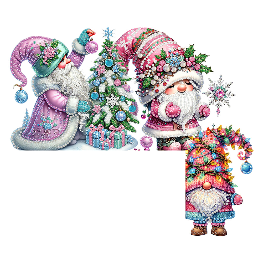 DIY Xmas Diamond Painting Wooden Home Door Decoration for Feiend Gifts (Gnome) Christmas