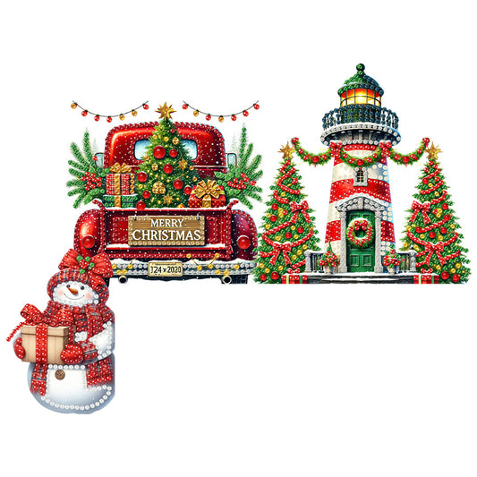 DIY Xmas Diamond Painting Wooden Door Decoration for Gifts (Merry Christmas)