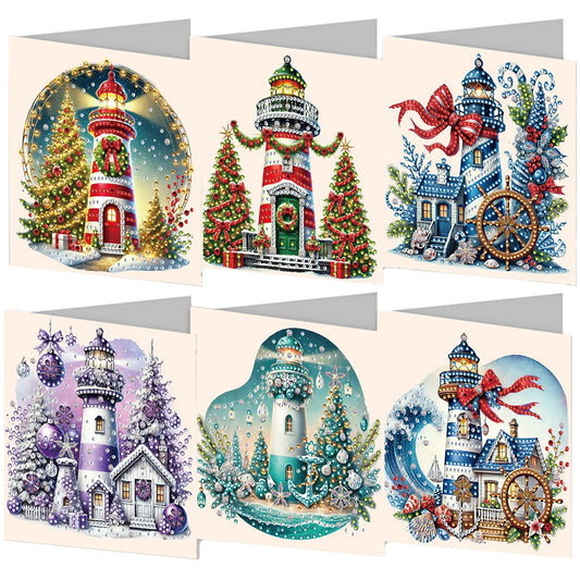 6PCS DIY Diamond Art Greeting Cards Christmas Congratulations Cards & Gifts