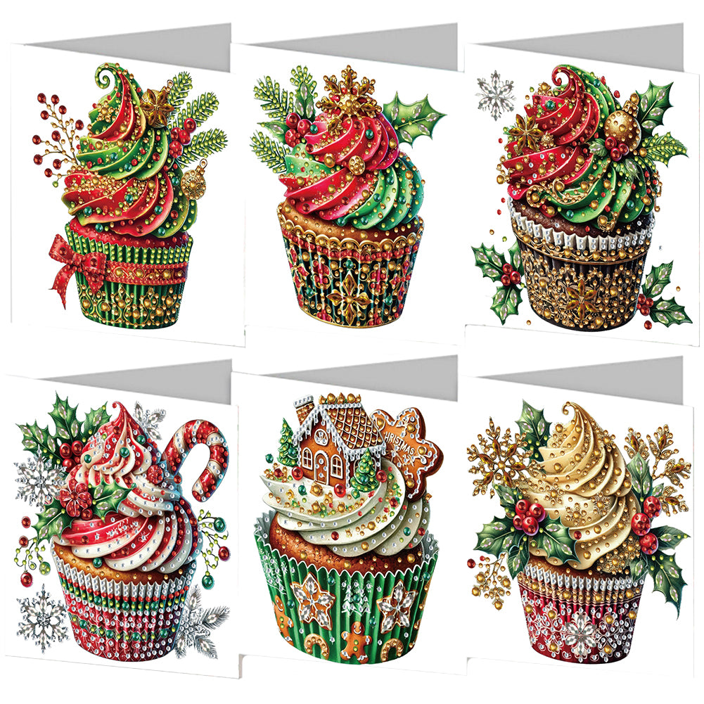 6PCS DIY Diamond Art Greeting Cards Christmas Congratulations Cards & Gifts