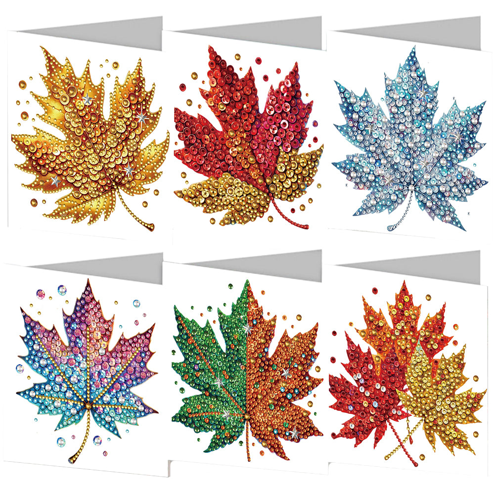 6PCS DIY Diamond Art Greeting Cards Autumn Pattern Congratulations Cards & Gifts