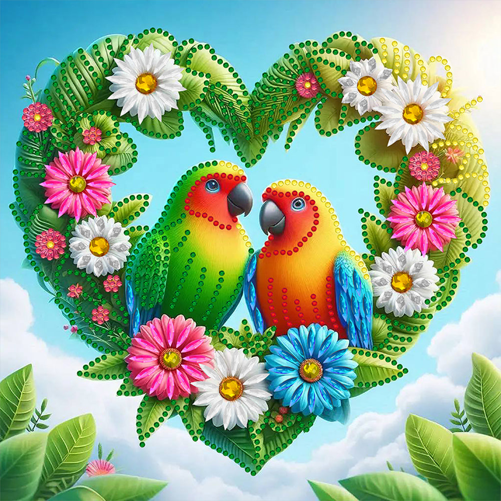 Diamond Painting - Partial Special Shaped - Parrot (30*30CM)