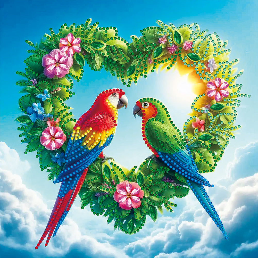 Diamond Painting - Partial Special Shaped - Parrot (30*30CM)