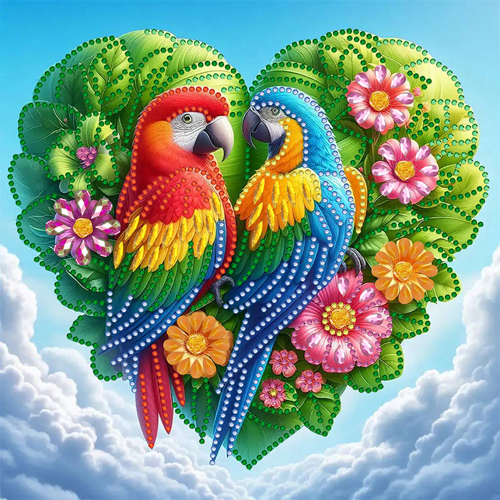 Diamond Painting - Partial Special Shaped - Parrot (30*30CM)