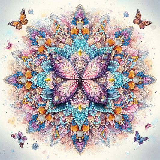 Diamond Painting - Partial Special Shaped - Mandala Butterfly (30*30CM)