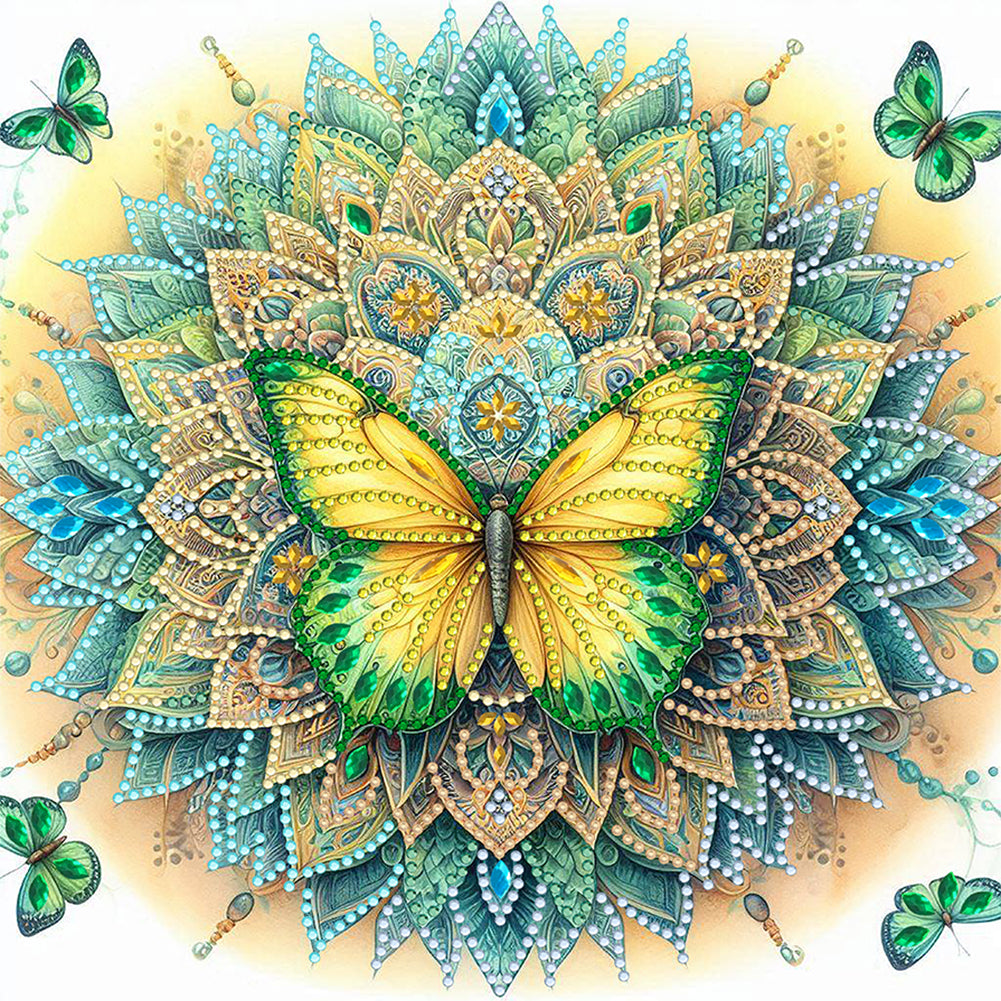 Diamond Painting - Partial Special Shaped - Mandala Butterfly (30*30CM)