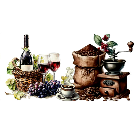 Diamond Painting - Full Round - Wine And Coffee (60*30CM)