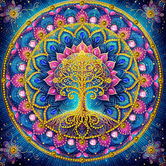Diamond Painting - Partial Special Shaped - Mandala Tree Of Life (30*30CM)
