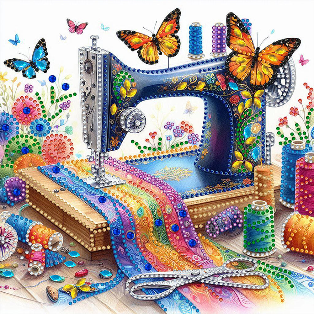 Diamond Painting - Partial Special Shaped - Sewing Machine (30*30CM)