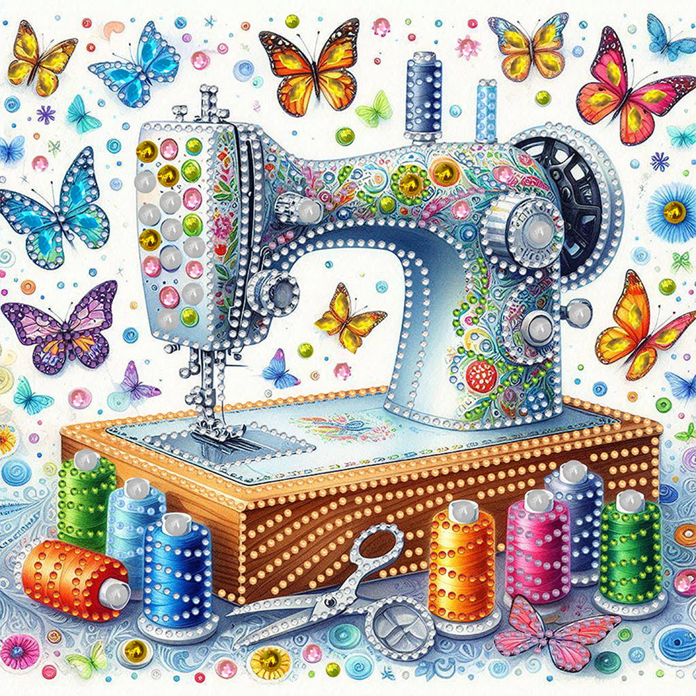 Diamond Painting - Partial Special Shaped - Sewing Machine (30*30CM)