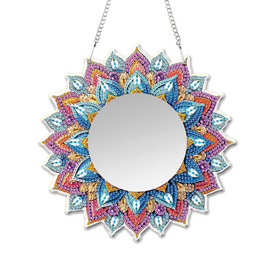 Mandala DIY Diamond Painting Mirror Kit Diamond Art Makeup Mirror for Beginners