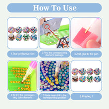 Load image into Gallery viewer, 8pcs Butterfly DIY Diamond Painting Coasters Kits with Holder Wooden Coaster
