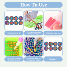 Load image into Gallery viewer, 8pcs Pattern DIY Diamond Painting Coasters Kits with Holder Wooden Coaster Craft
