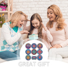 Load image into Gallery viewer, 8pcs Pattern DIY Diamond Painting Coasters Kits with Holder Wooden Coaster Craft
