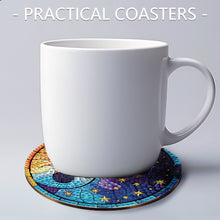 Load image into Gallery viewer, 8pcs Sun and Moon DIY Diamond Painting Coasters Kits with Holder Wooden Coaster
