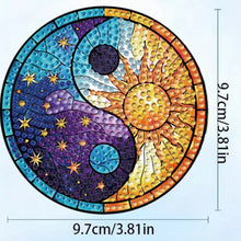 Load image into Gallery viewer, 8pcs Sun and Moon DIY Diamond Painting Coasters Kits with Holder Wooden Coaster
