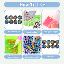 Load image into Gallery viewer, 8pcs Sun and Moon DIY Diamond Painting Coasters Kits with Holder Wooden Coaster
