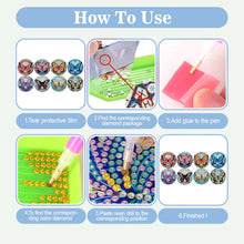 Load image into Gallery viewer, 8pcs Butterfly DIY Diamond Painting Coasters Kits with Holder Wooden Coaster
