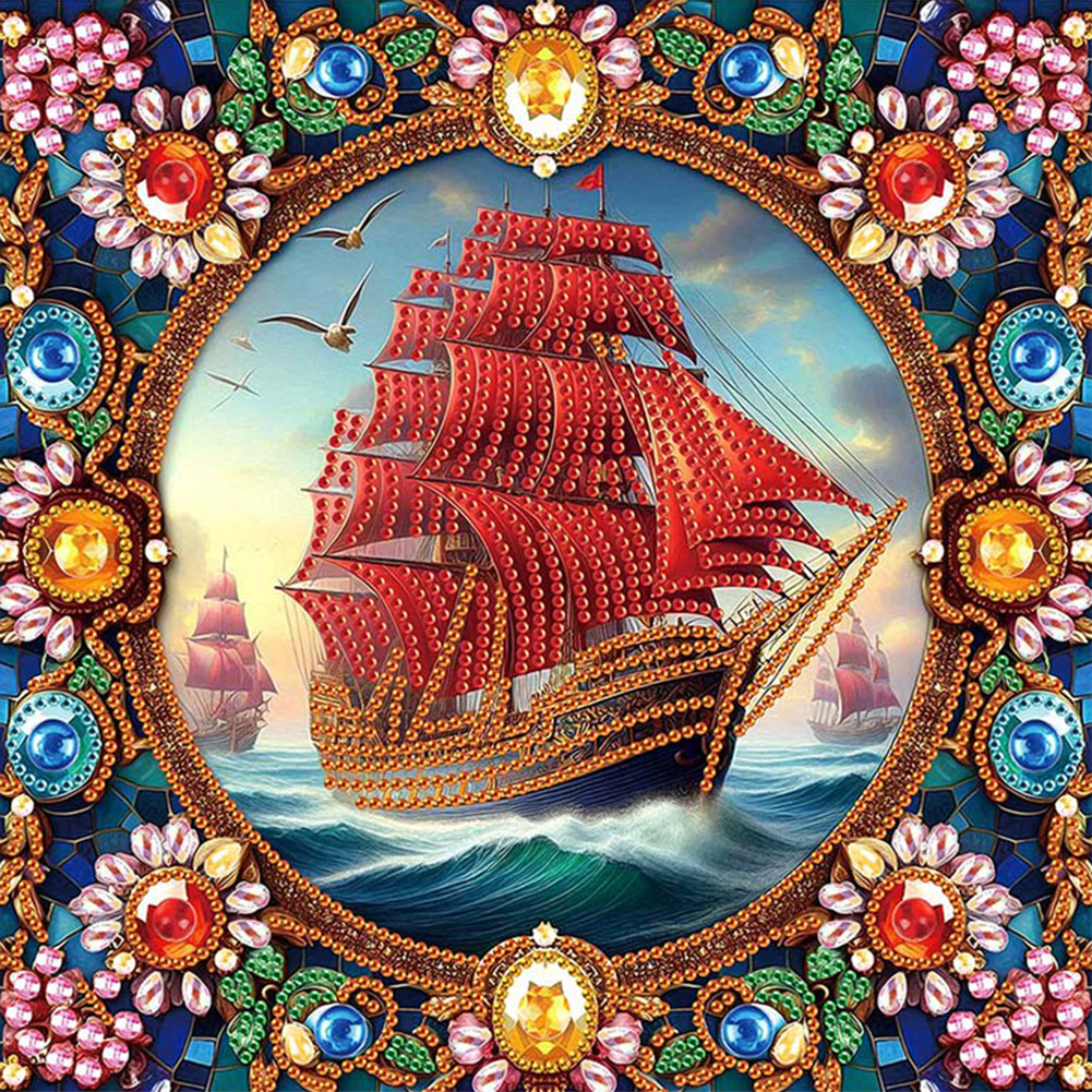 Diamond Painting - Full Round - Sailing Sailboat (30*30CM)