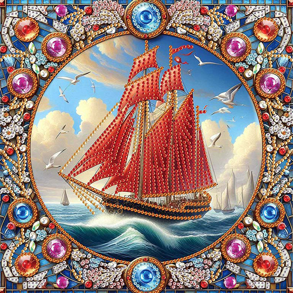 Diamond Painting - Full Round - Sailing Sailboat (30*30CM)