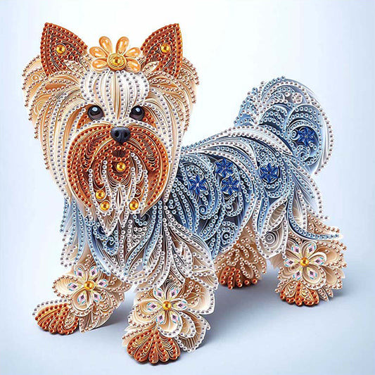 Diamond Painting - Partial Special Shaped - Paper Quilling Puppy (30*30CM)