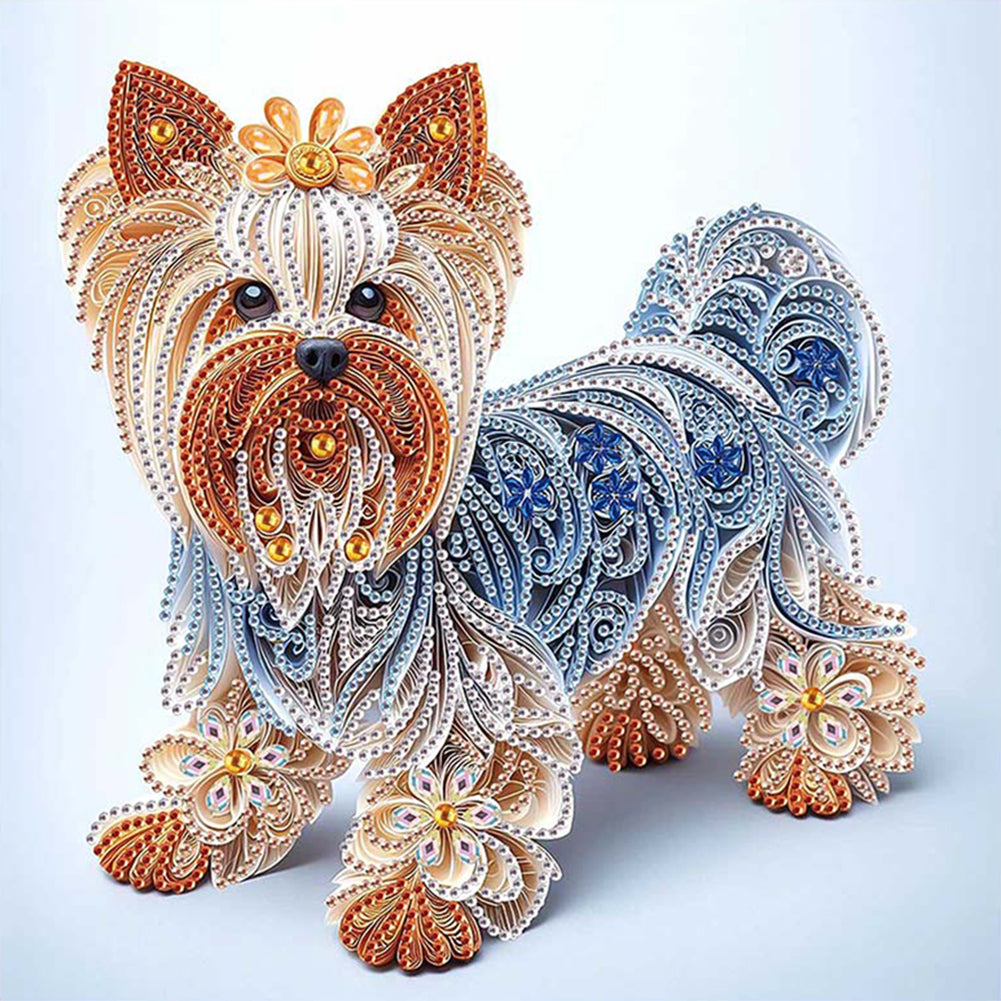 Diamond Painting - Partial Special Shaped - Paper Quilling Puppy (30*30CM)