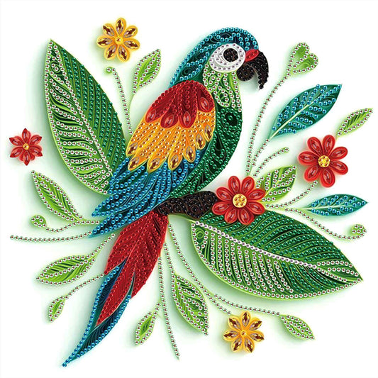 Diamond Painting - Partial Special Shaped - Paper Quilling Parrot (30*30CM)