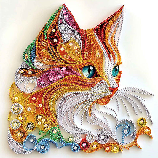 Diamond Painting - Partial Special Shaped - Quilling Cats (30*30CM)