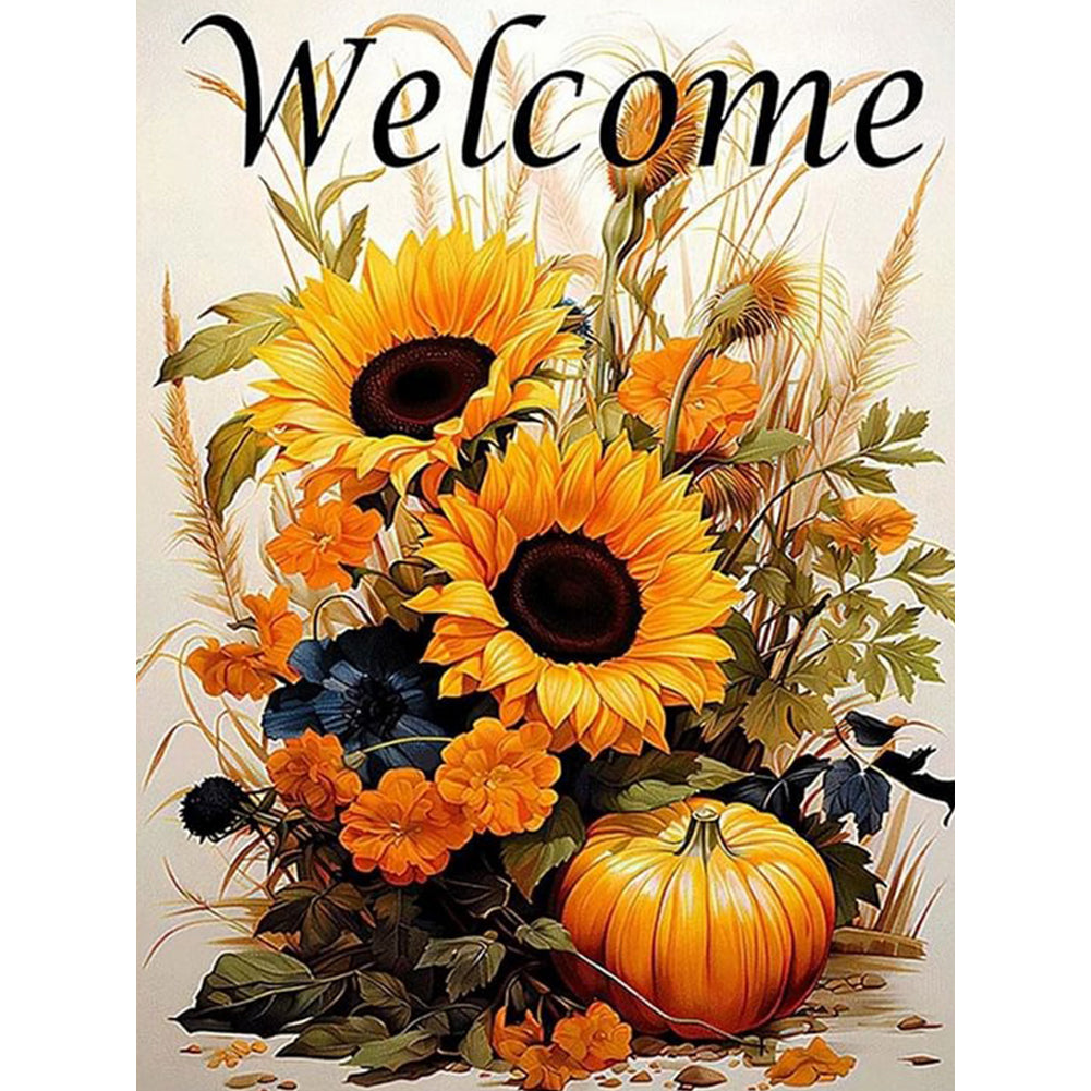 Diamond Painting - Full Round - Sunflowers And Pumpkins (30*40CM)