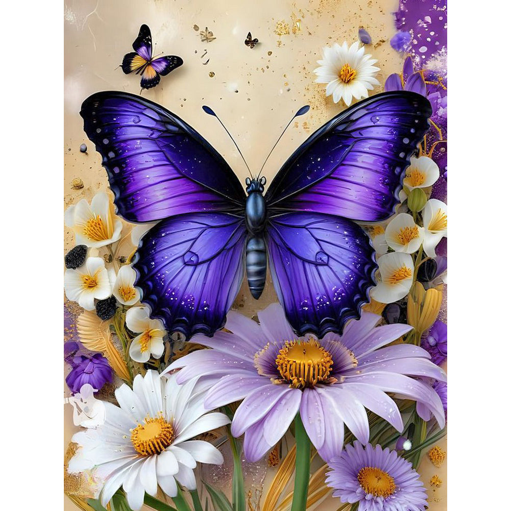 Diamond Painting - Full Round - Butterflies And Daisies (30*40CM)