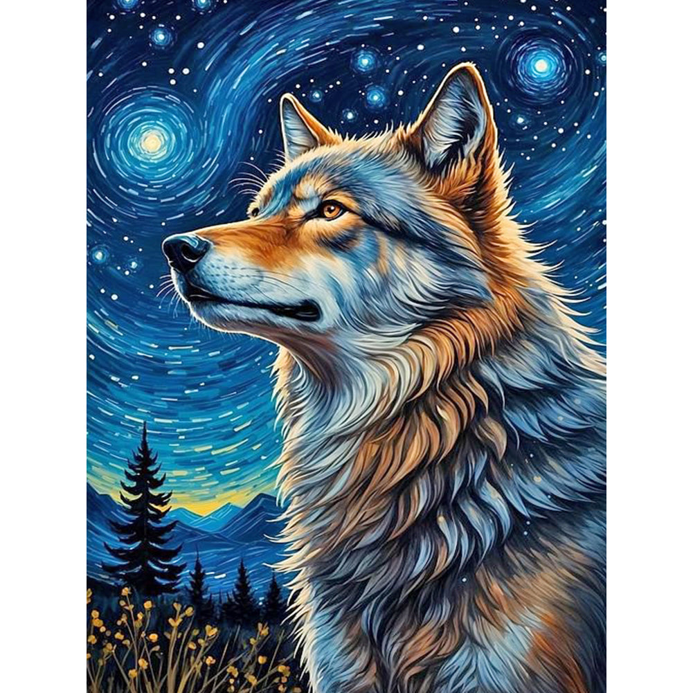Diamond Painting - Full Round - Moonlight Wolf (30*40CM)