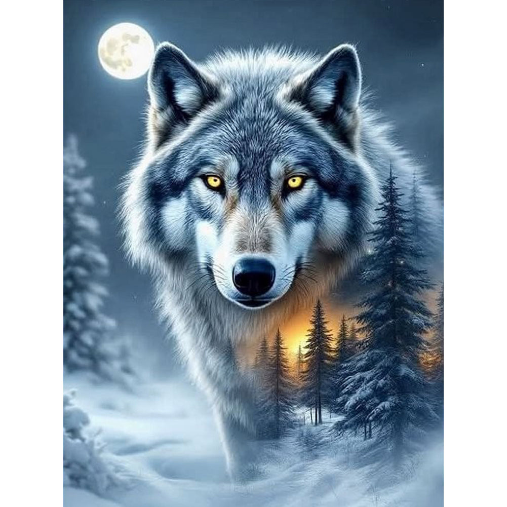 Diamond Painting - Full Round - Moonlight Wolf (30*40CM)