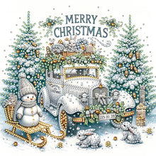 Load image into Gallery viewer, Diamond Painting - Partial Special Shaped - Christmas Car (30*30CM)
