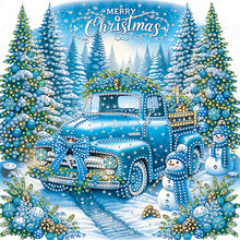 Load image into Gallery viewer, Diamond Painting - Partial Special Shaped - Christmas Car (30*30CM)

