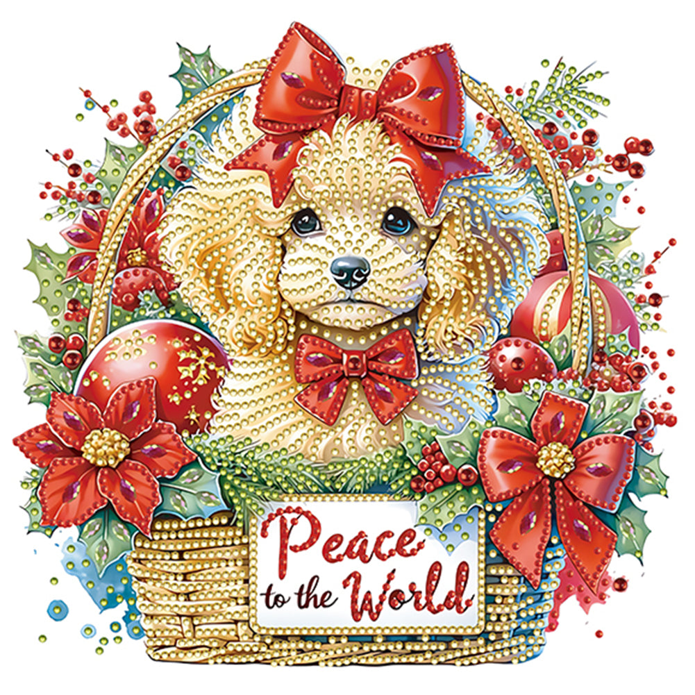 Diamond Painting - Partial Special Shaped - Christmas Teddy Bear (30*30CM)