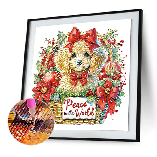 Diamond Painting - Partial Special Shaped - Christmas Teddy Bear (30*30CM)