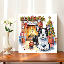 Load image into Gallery viewer, Diamond Painting - Partial Special Shaped - Christmas French Bulldog (30*30CM)
