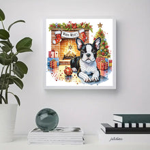 Load image into Gallery viewer, Diamond Painting - Partial Special Shaped - Christmas French Bulldog (30*30CM)

