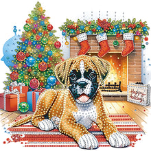 Load image into Gallery viewer, Diamond Painting - Partial Special Shaped - Christmas German Shepherd (30*30CM)
