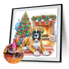 Load image into Gallery viewer, Diamond Painting - Partial Special Shaped - Christmas German Shepherd (30*30CM)
