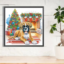 Load image into Gallery viewer, Diamond Painting - Partial Special Shaped - Christmas German Shepherd (30*30CM)
