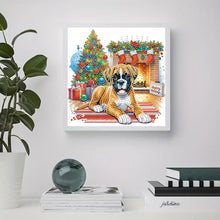 Load image into Gallery viewer, Diamond Painting - Partial Special Shaped - Christmas German Shepherd (30*30CM)

