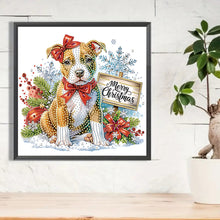 Load image into Gallery viewer, Diamond Painting - Partial Special Shaped - Christmas Dog (30*30CM)
