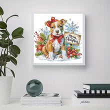 Load image into Gallery viewer, Diamond Painting - Partial Special Shaped - Christmas Dog (30*30CM)
